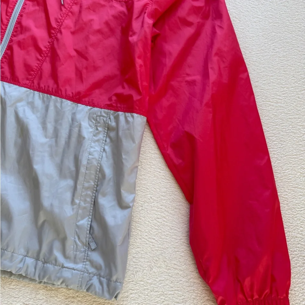 Columbia Women’s XL Pink Gray Windbreaker Hooded Zip Jacket - Picture 5 of 16